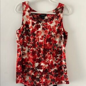 Floral Red Sleeveless Top